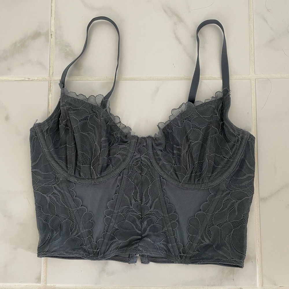 Grey/Blue Corset